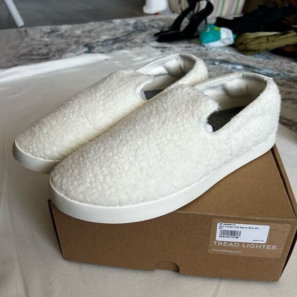 Allbirds Tread Lighter Mens Size 11 Shoes Wool Lounger Fluff Natural White - Picture 2 of 7